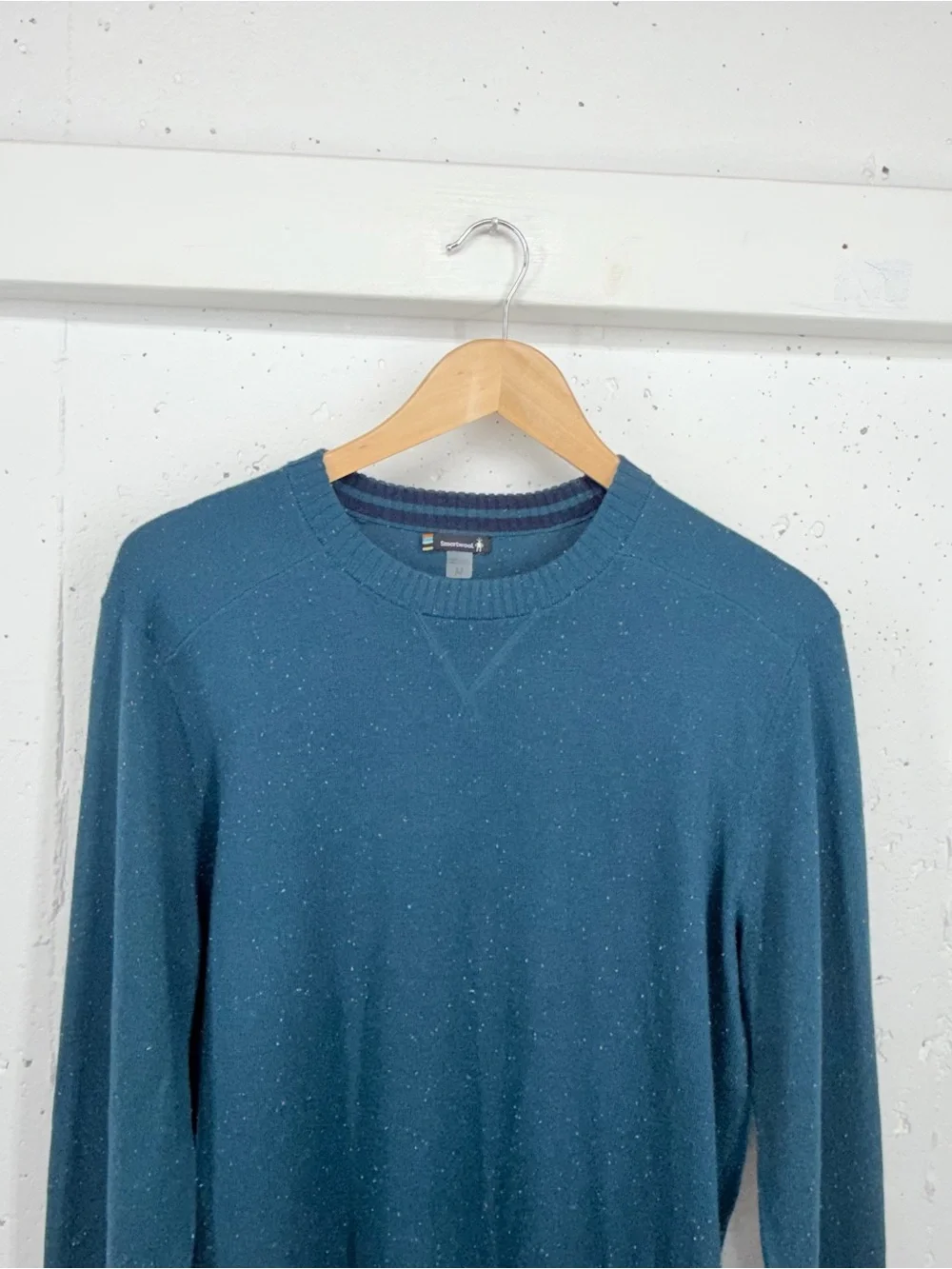 Smartwool Men’s Size Medium Sparwood Speckled Teal Merino Blend Crew Sweater